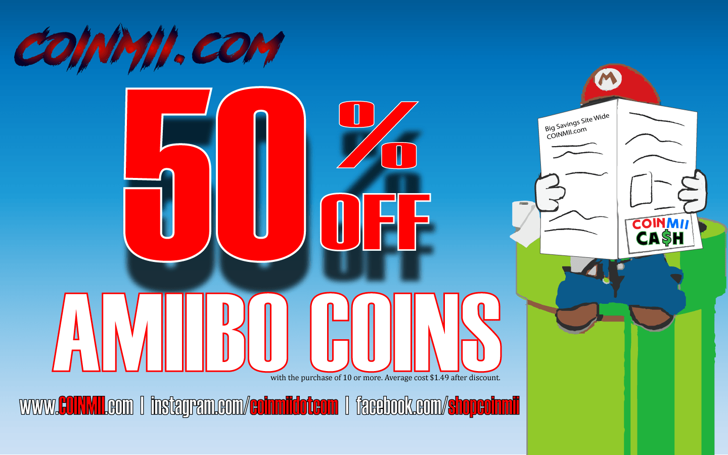 Build Your Collection and Save Money – Get 50% off when you Buy 10 or More Amiibo Coins!