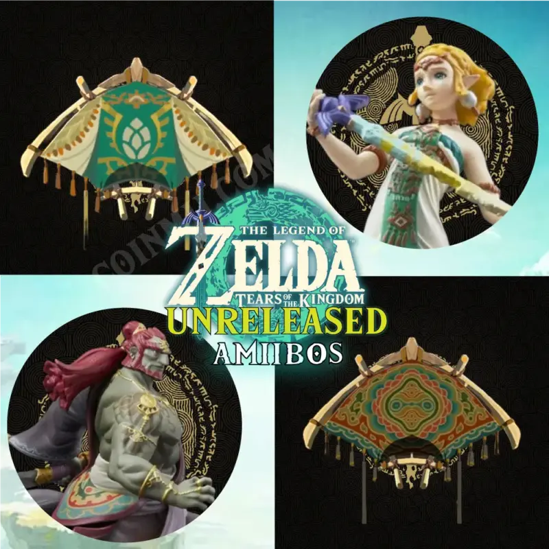 Ganondorf and Zelda Paraglider Fabrics from unreleased amiibo