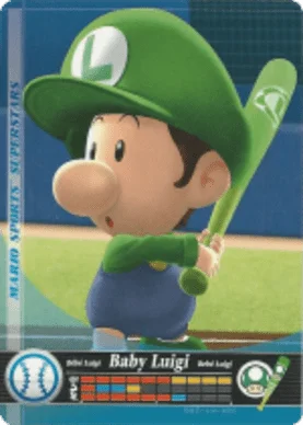 Baby Luigi – Baseball - Mario Sports Superstars - CoinMii Custom Amiibo Coins