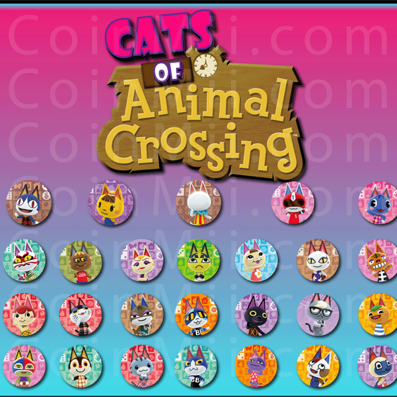  Animal Crossing: Cat Collection - Animal Crossing: Welcome Amiibo - CoinMii Custom Amiibo Coins 